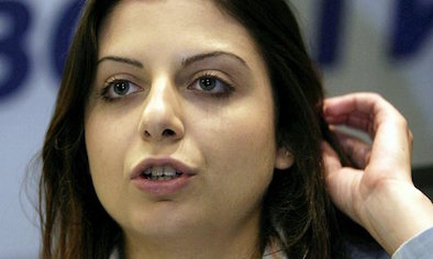 Margarita Simonyan, editor-in-chief of Russia Today TV, is one of those prevented from entering Ukraine. Photograph: Ruslan Krivobok/AP